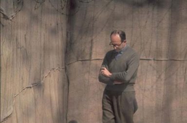 Adolf Eichmann walks around the yard of his cell, Israel, 1961