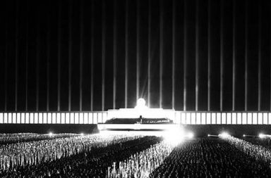 The Cathedral of Light of the Nazi rallies, 1937