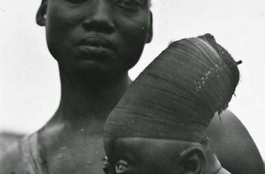 An elongated head was an ideal of beauty among the Mangbetu people, 1930