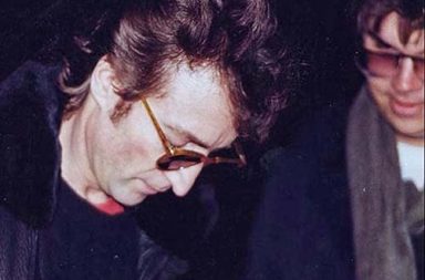 John Lennon signs an autograph for Mark Chapman - his murderer, 1980