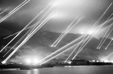 Searchlights on the Rock of Gibraltar, 1942