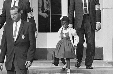 Ruby Bridges, the first African-American to attend a white elementary school in the deep South, 1960