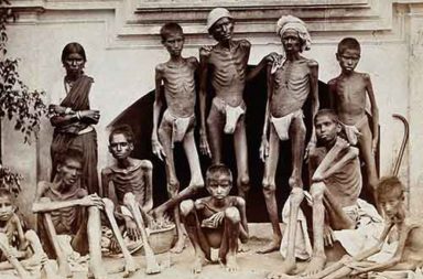 A family during the Great Madras famine in India, 1870