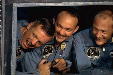 Apollo astronauts in quarantine after the moon mission, 1969
