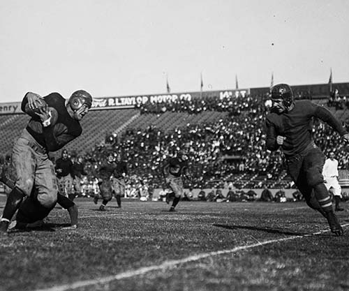These photographs show the early violent days of the American football