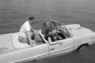 The Amphicar that President Lyndon Johnson used to prank people, 1960s