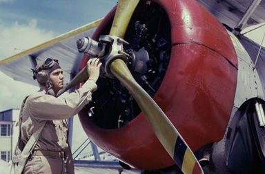 Vintage color photos show WWII air cadets in training at Naval Air Station Corpus Christi, 1942