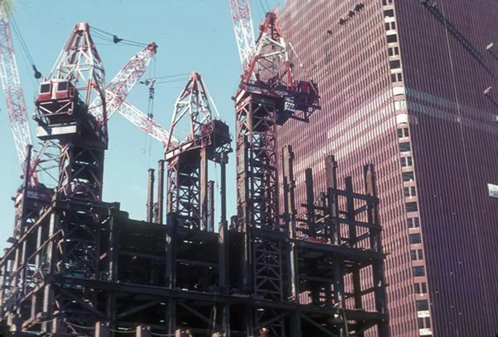 twin towers construction photographs