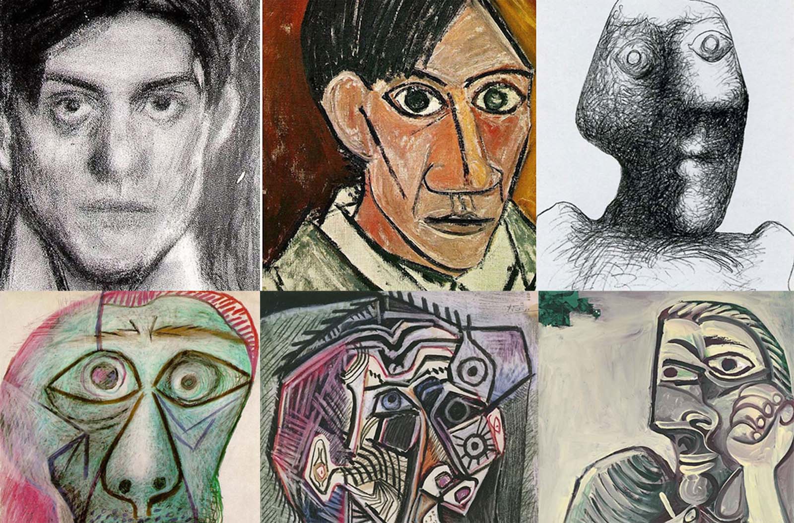 Picasso's self portrait evolution from age 15 to age 90 - Rare