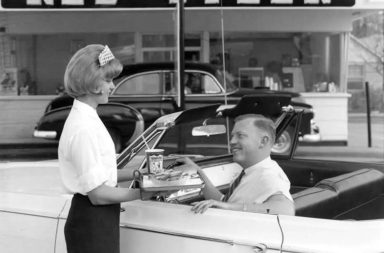 Vintage photos offer a glimpse into the bygone era of drive-in restaurants, 1920s-1950s