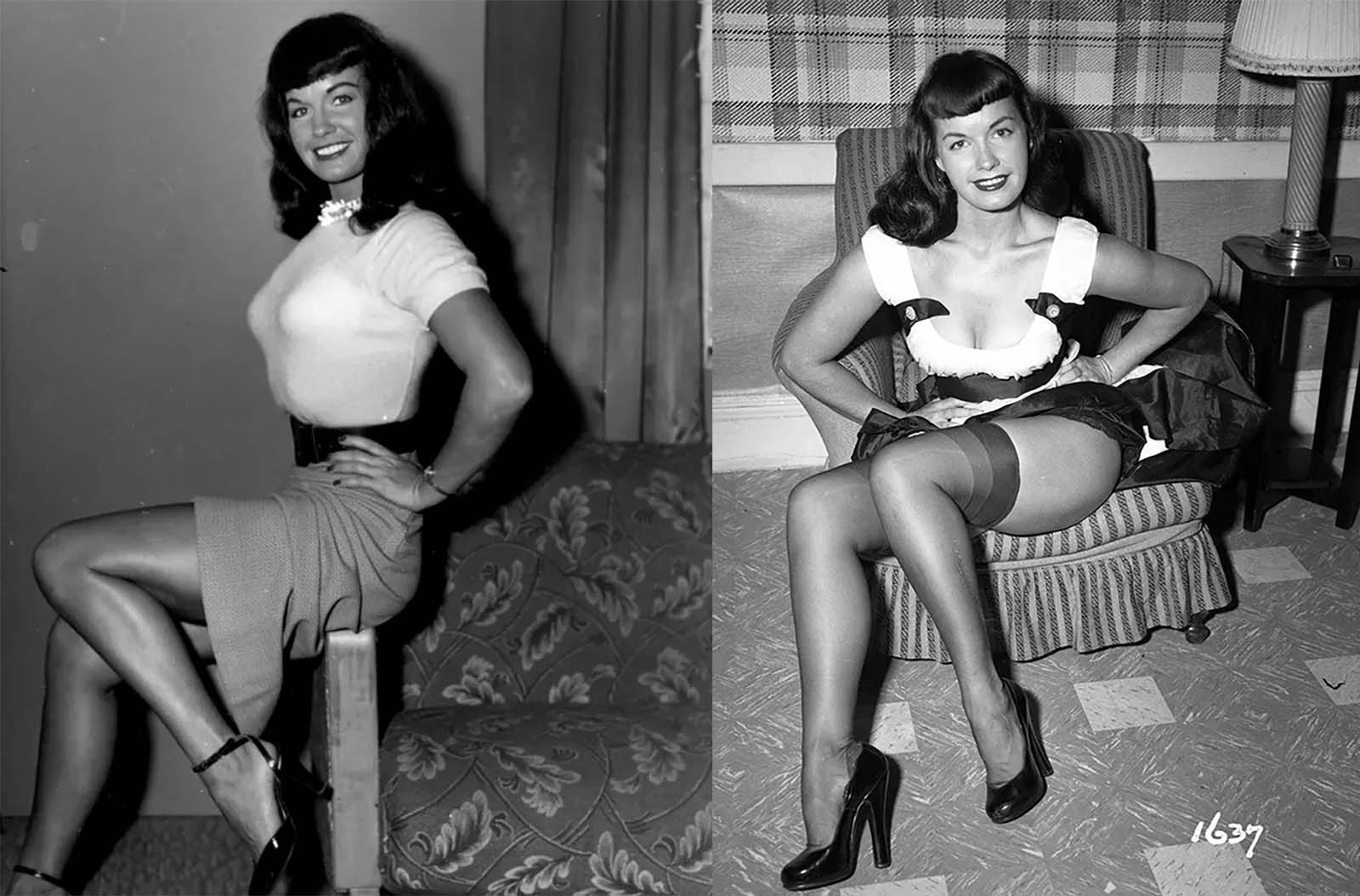 anni 1950 Playboy modello Bettie Page 179 PORTACHIAVI TAZZE-FOTOGRAFIE 