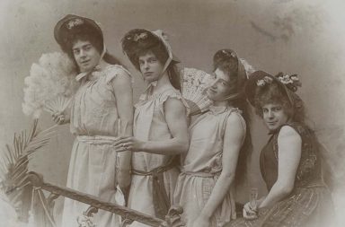 Vintage photos of Estonian frat students that participated in drag shows, 1870-1910