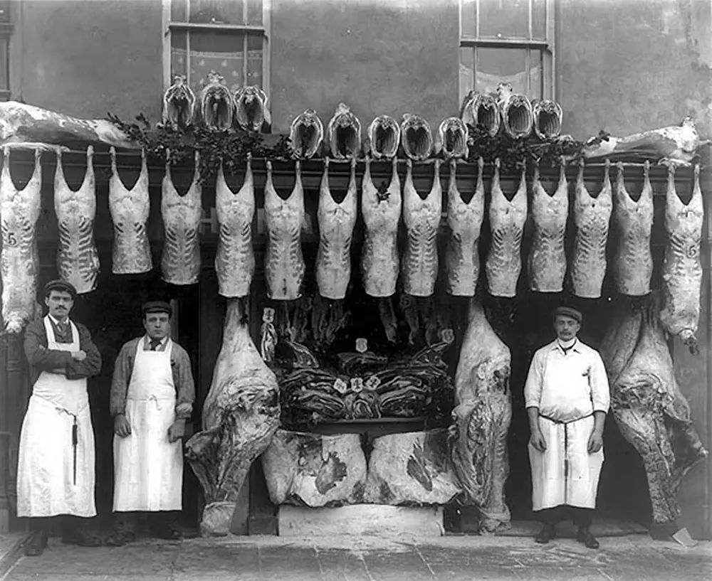 vintage photos butcher shops