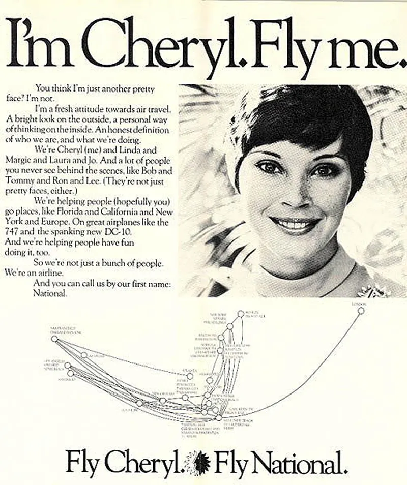 fly me ad campaign photos national airlines