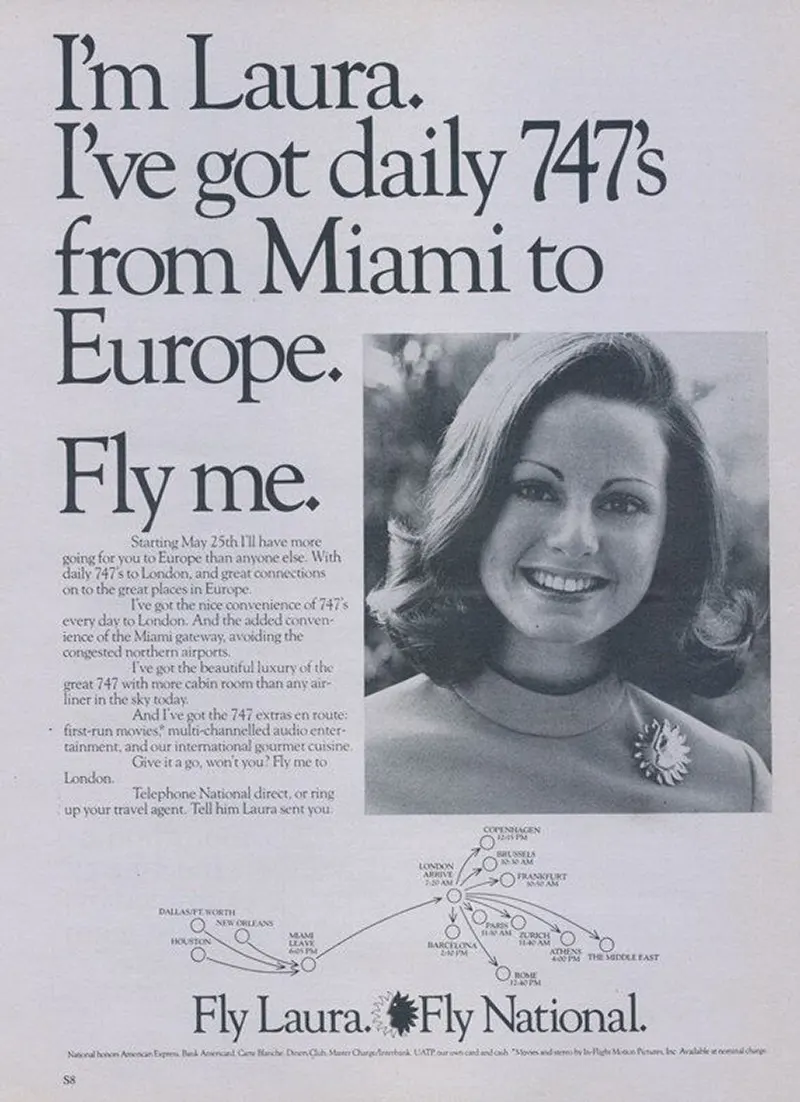 fly me ad campaign photos national airlines