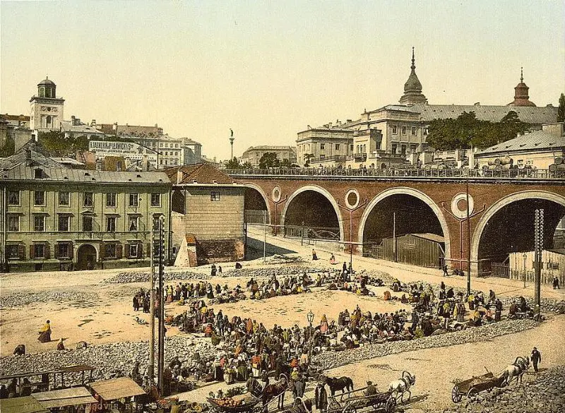 Warsaw 19th century color photos