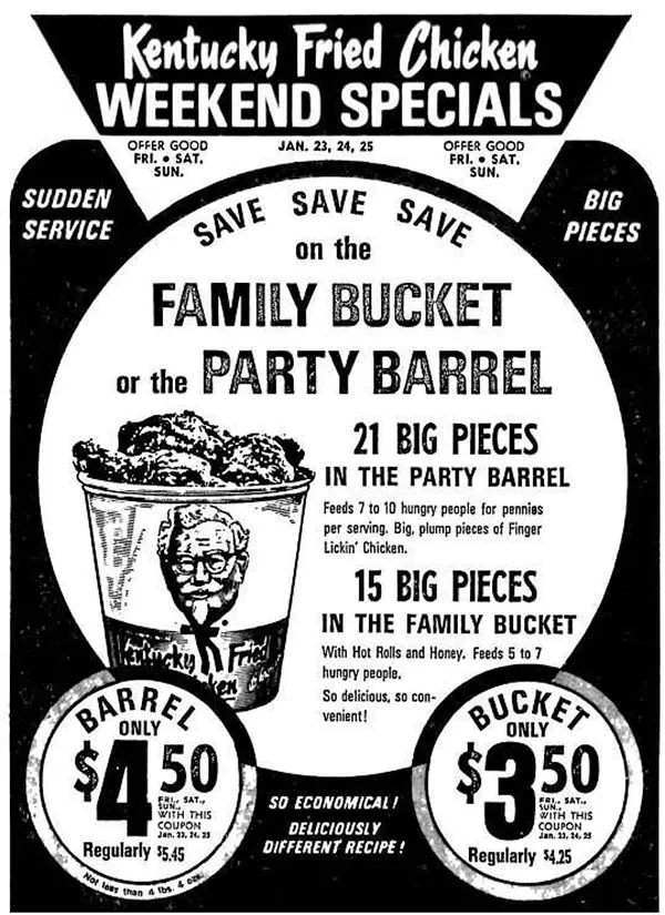 KFC Vintage Menus and Ads Old Photos