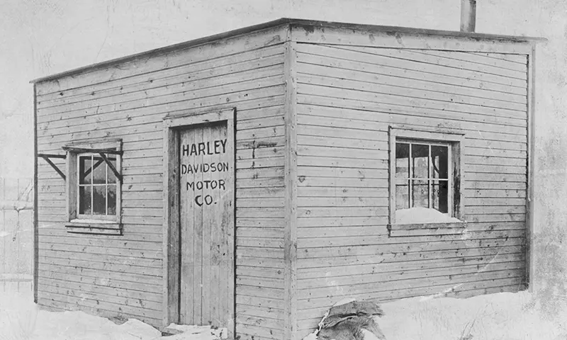 The Harley-Davidson brothers built their first motorcycle in this shed.