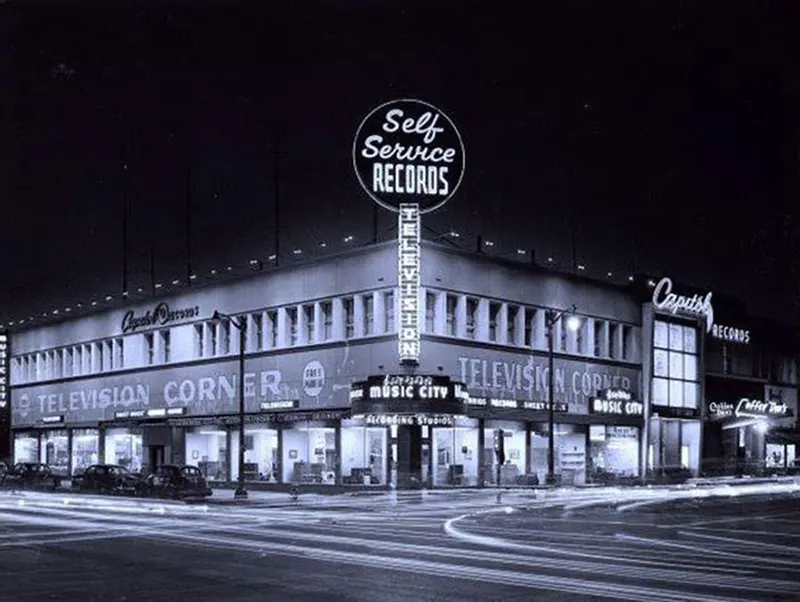Capitol Records First Location at Wallichs Music City, 1940s.
