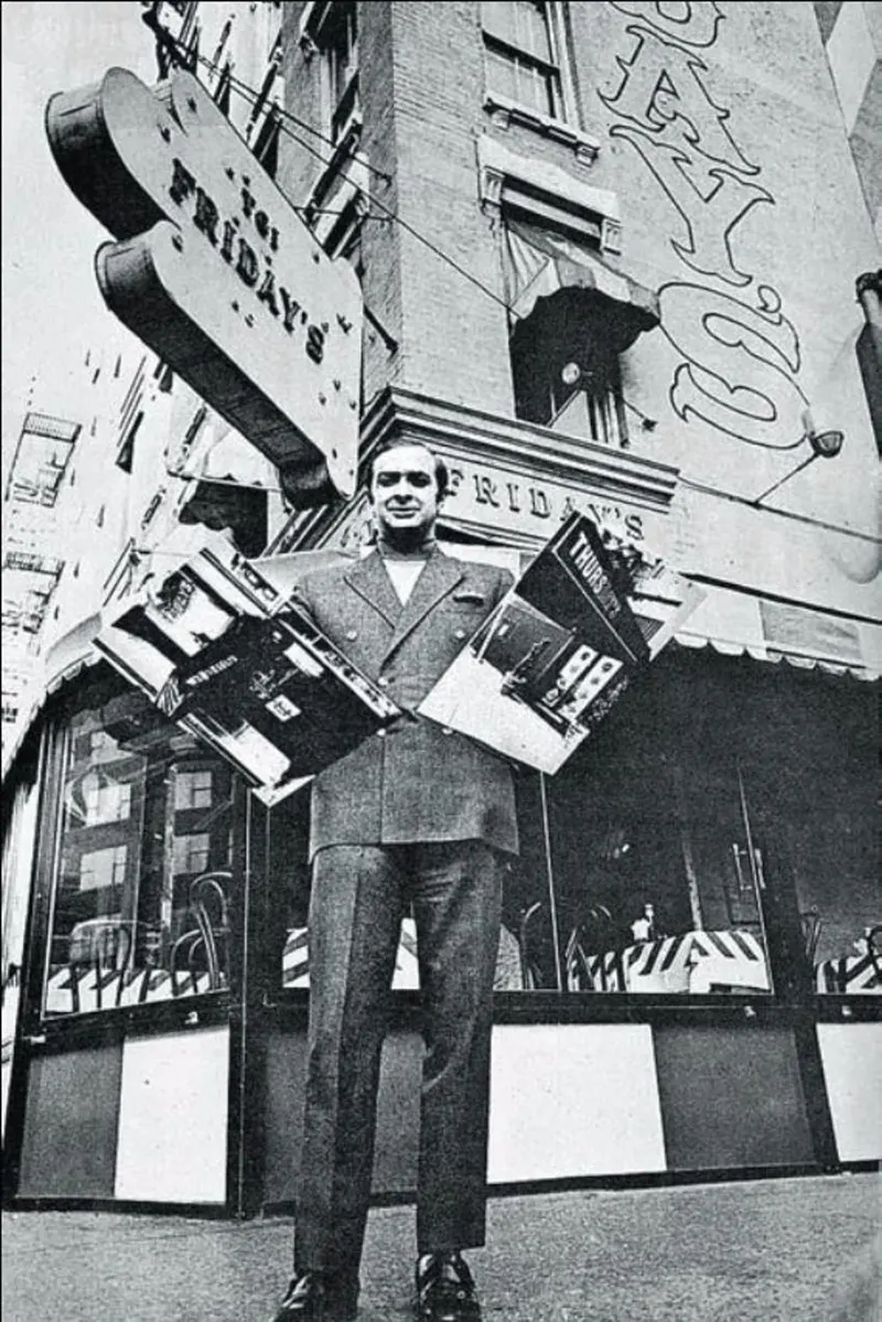 Founder Alan Stillman in Front of The First T.G.I. Friday’s, New York City, 1965.
