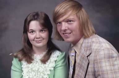 Studio Portraits of 1970s Couples: Love, Style, and Big Hair in Full Display